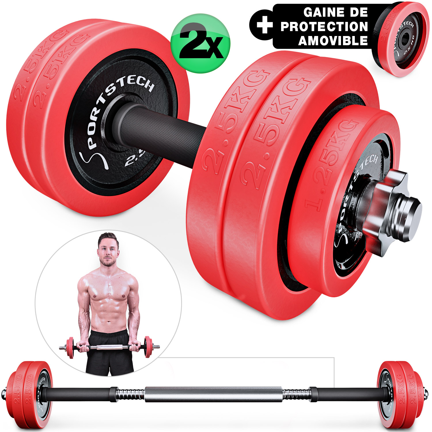 AH300 2x10kg Haltères