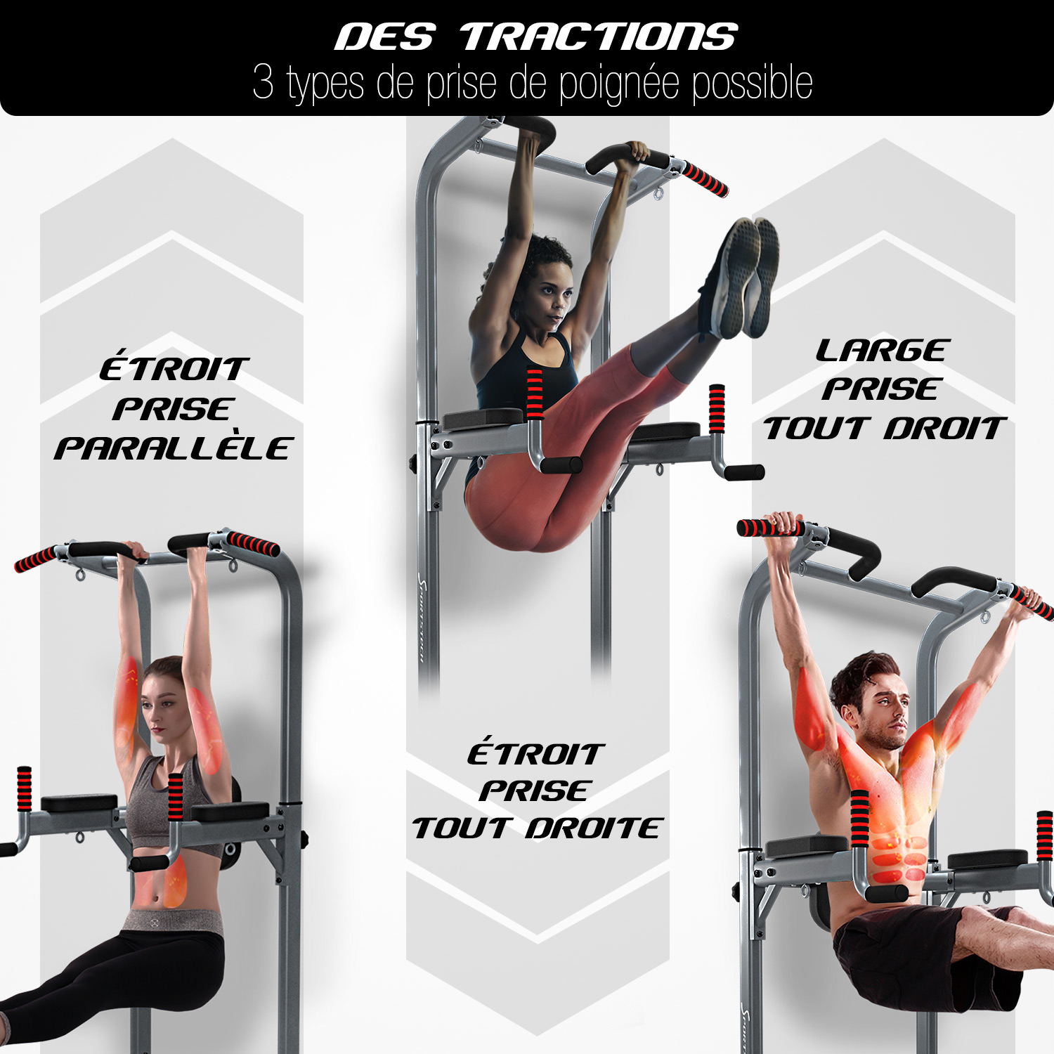 POWER TOWER – Chaise Romaine + Banc de Musculation - Pull Up Fitness