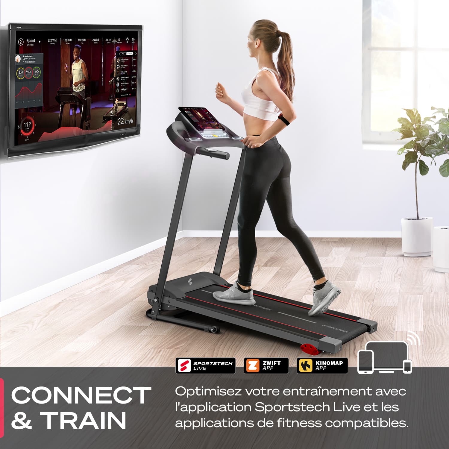 Ceinture Pectorale Cardio Styletics Pour Tapis De Course Styletics 2.0 Et 3.0 (HSE24)